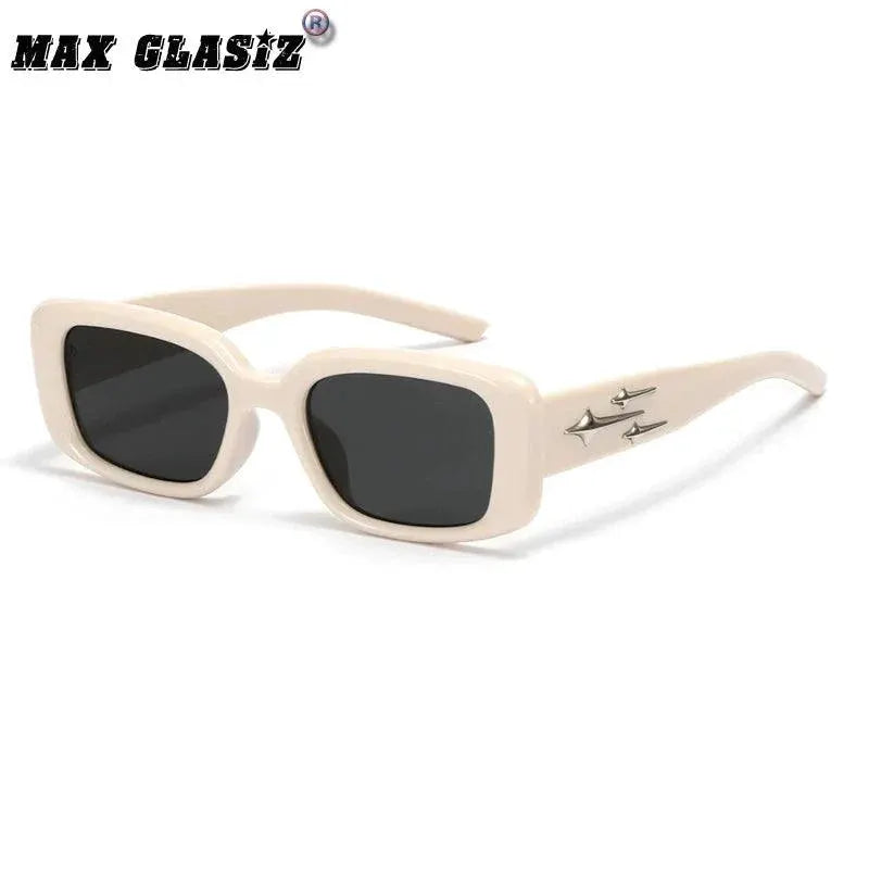 Unisex Retro Pentagram Narrow Frame Square Sunglasses