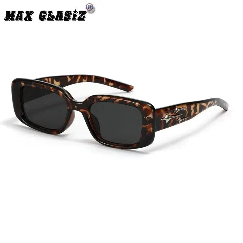 Unisex Retro Pentagram Narrow Frame Square Sunglasses