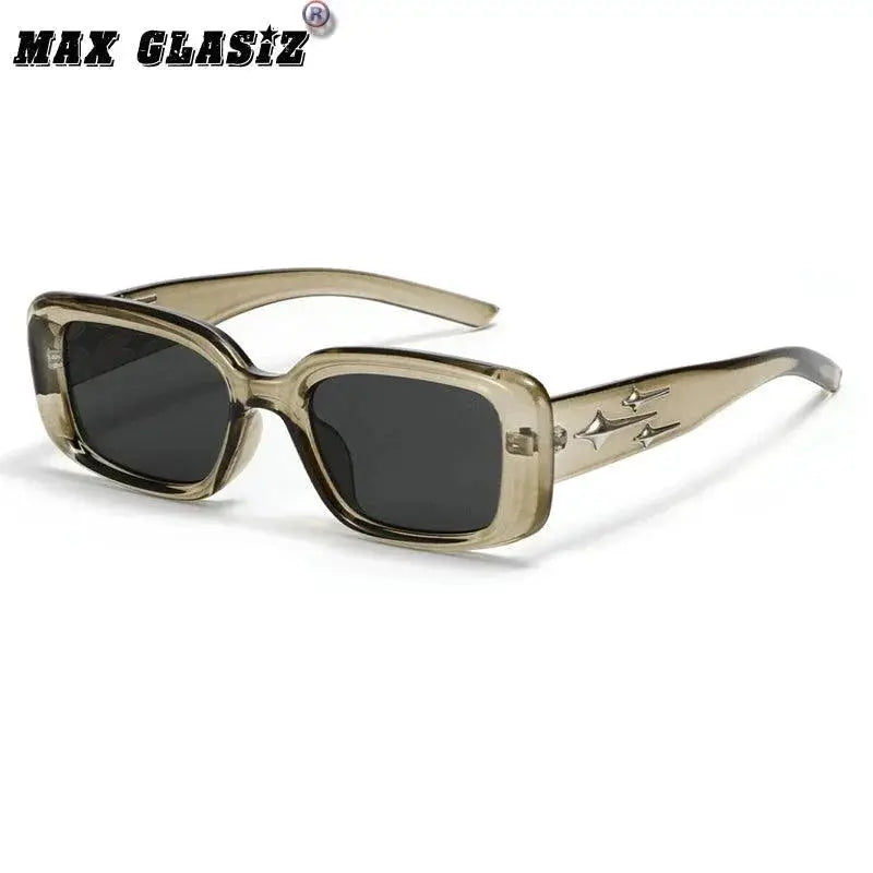Unisex Retro Pentagram Narrow Frame Square Sunglasses