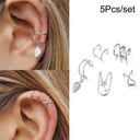 Unisex Silver Leaf Ear Cuffs - Trendy Non-Piercing Earrings
