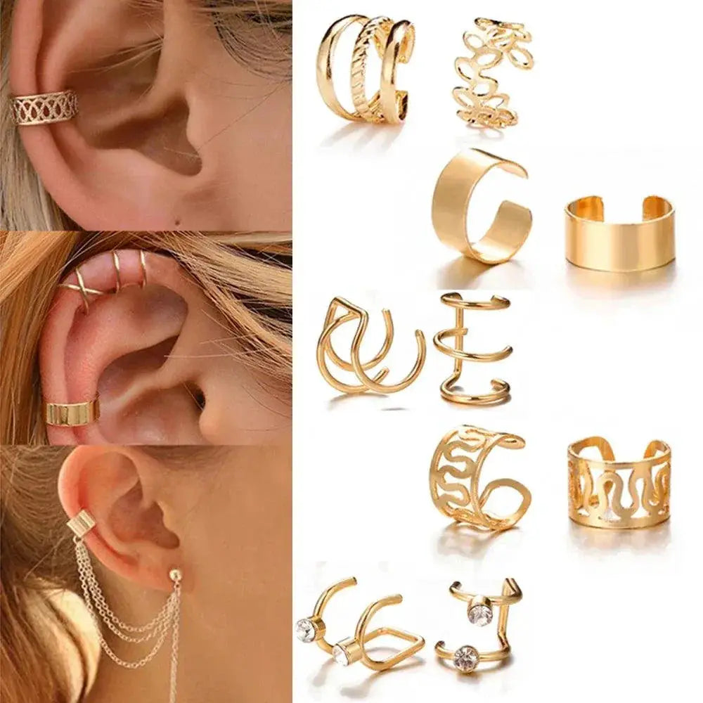 Unisex Silver Leaf Ear Cuffs Trendy Non Piercing Earrings