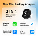 Universal CarPlay Android Auto 2In1 Wireless Adapter Compact