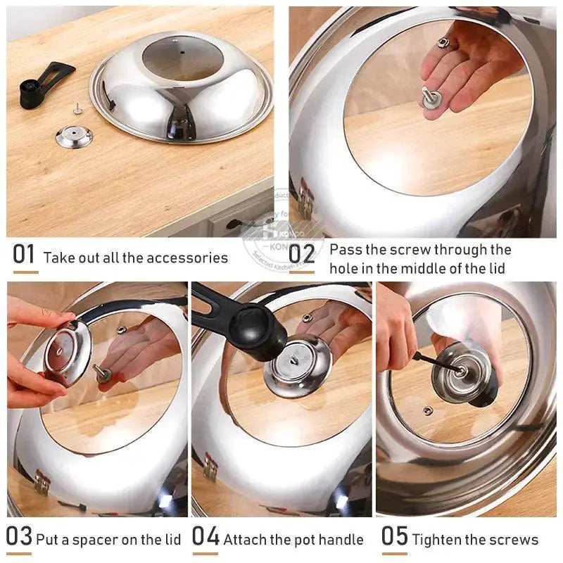 Universal Glass Lid For Woks And Skillets 30 To 36cm Cover