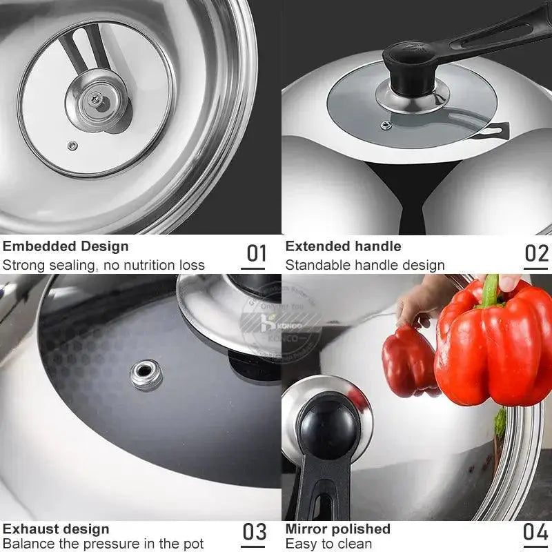 Universal Glass Lid For Woks And Skillets 30 To 36cm Cover