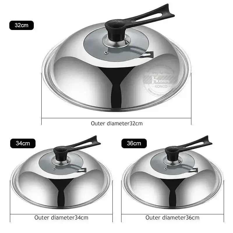 Universal Glass Lid For Woks And Skillets 30 To 36cm Cover