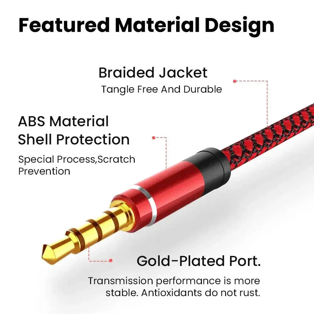 Universal Nylon Braid Aux Cable Crisp Sound Versatility
