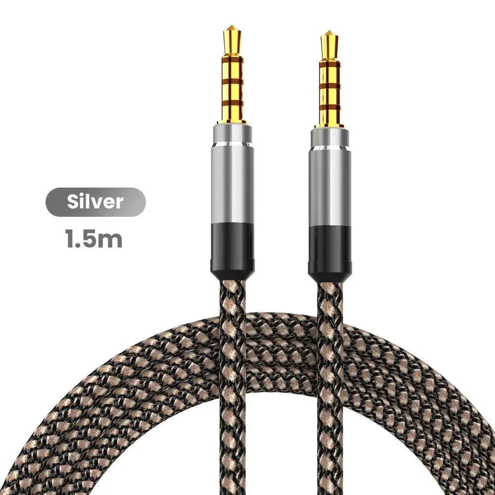 Universal Nylon Braid Aux Cable Crisp Sound Versatility