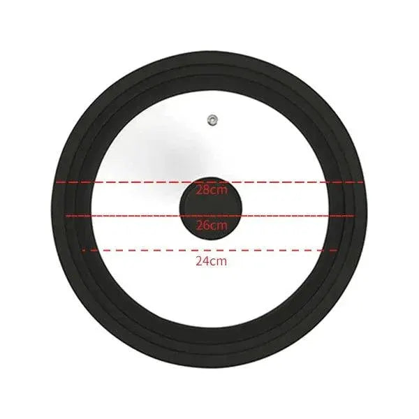 Universal Tempered Glass Pot Lid Silicone Rim Cover