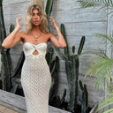 Breathable Mesh Knit Dress for Women