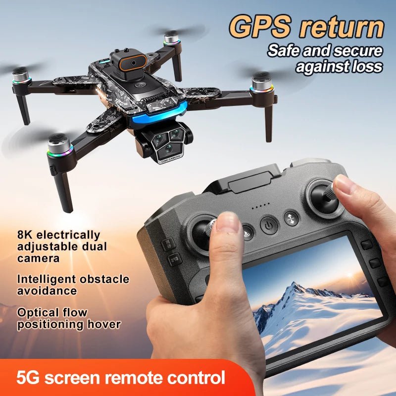 Upgrade A14 Pro Max Drone - 8K Dual Camera 5G WiFi GPS Brushless Motor Pro Max X