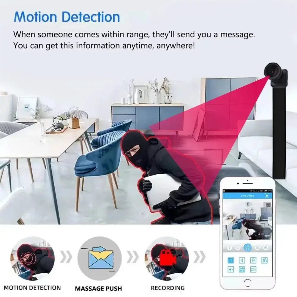 Upgraded 4K Mini WiFi Nanny Cam With Remote Viewing And Motion Detection