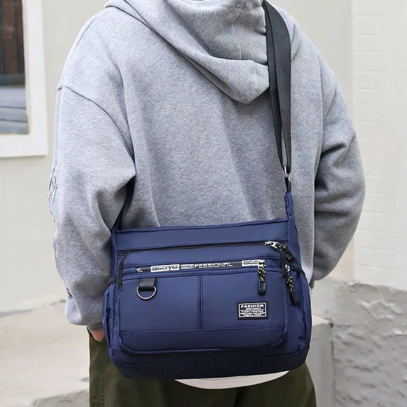 UrbanEdge Mens Crossbody Bag - Lightweight Layered Pockets And Adjustable Strap.