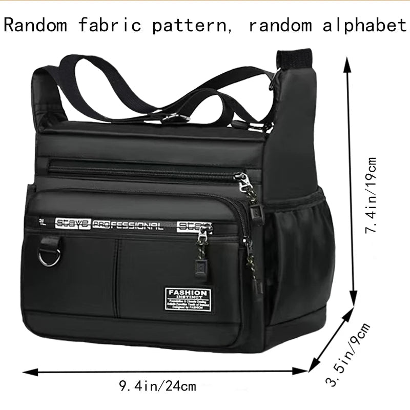 UrbanEdge Mens Crossbody Bag - Lightweight Layered Pockets And Adjustable Strap.