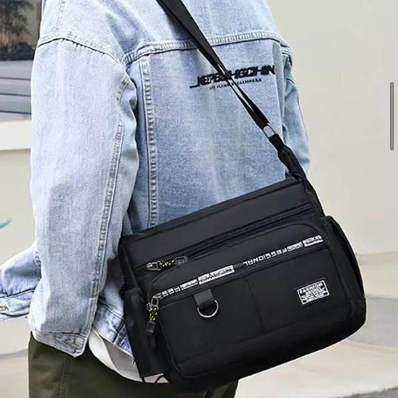 UrbanEdge Mens Crossbody Bag - Lightweight Layered Pockets And Adjustable Strap.
