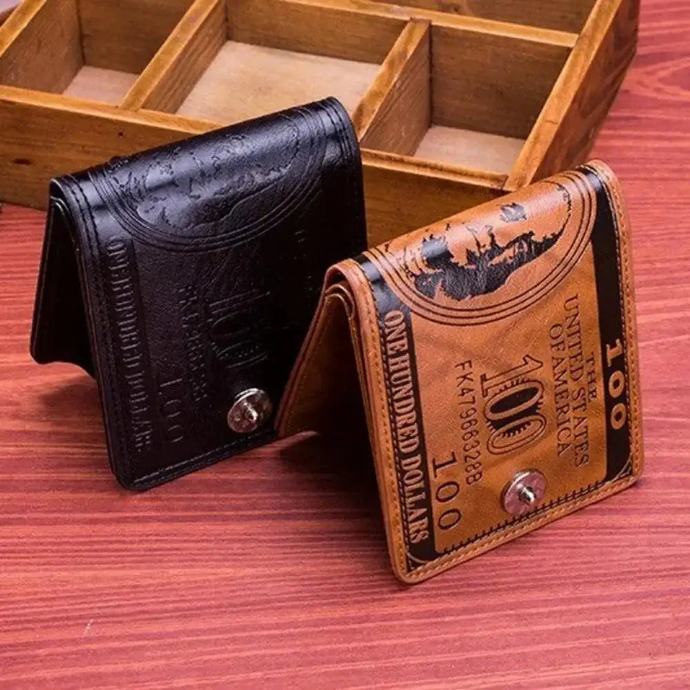 US Dollar Pattern Leather Wallet Card Cash Organizer