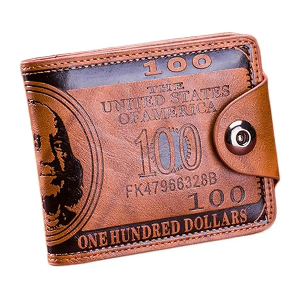 US Dollar Pattern Leather Wallet Card Cash Organizer