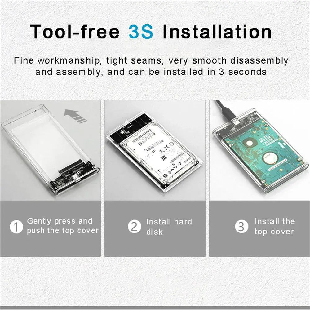 USB 3 Enclosure High Speed SATA SSD Case Compact Design