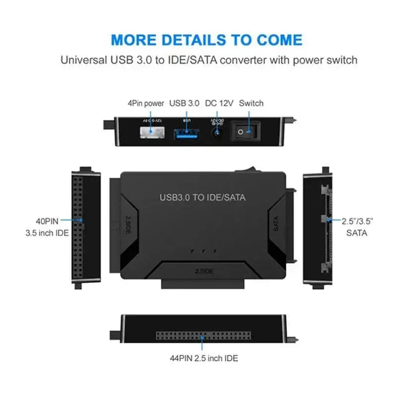 USB 3.0 SATA IDE Adapter Cable For Fast Data Transfer