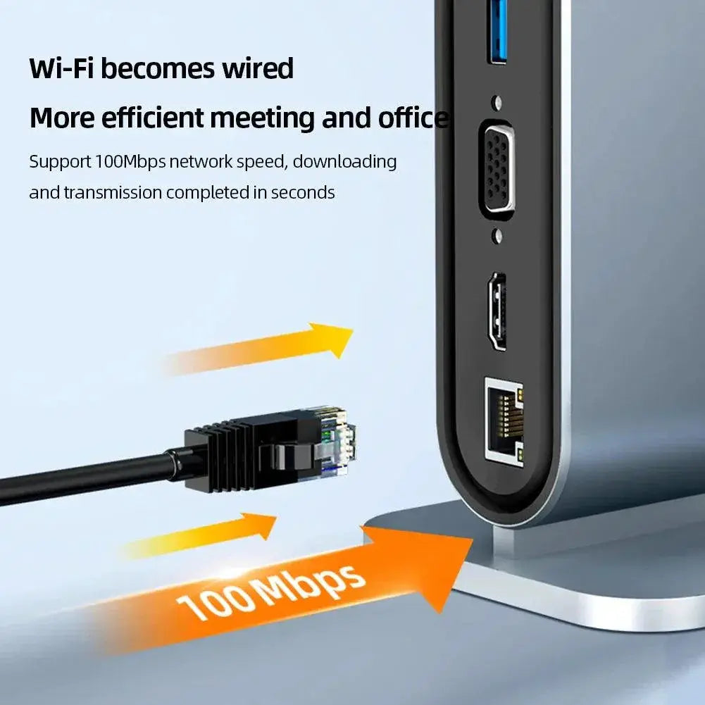 USB C Docking Station PD 100W HDMI 4K Adapter Multiport Hub
