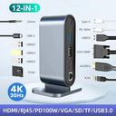 USB C Docking Station PD 100W HDMI-Compatible Adapter 4K