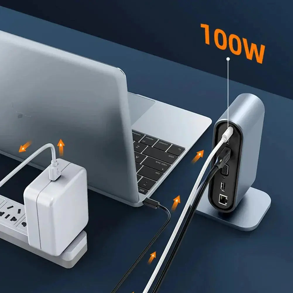 USB C Docking Station PD 100W HDMI 4K Adapter Multiport Hub
