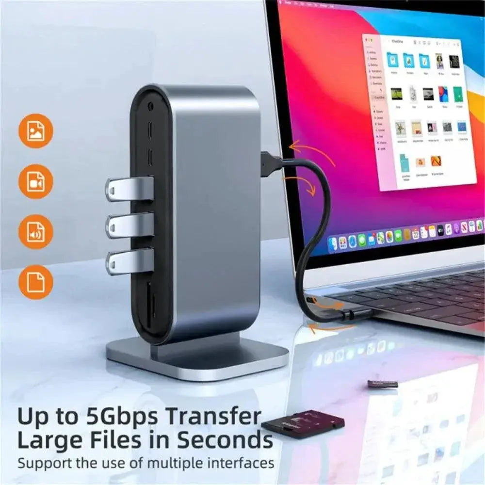 USB C Docking Station PD 100W HDMI 4K Adapter Multiport Hub