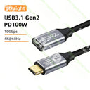 USB C PD Fast Charging Extension Cable for 4k Video