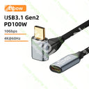 USB C PD Fast Charging Extension Cable for 4k Video