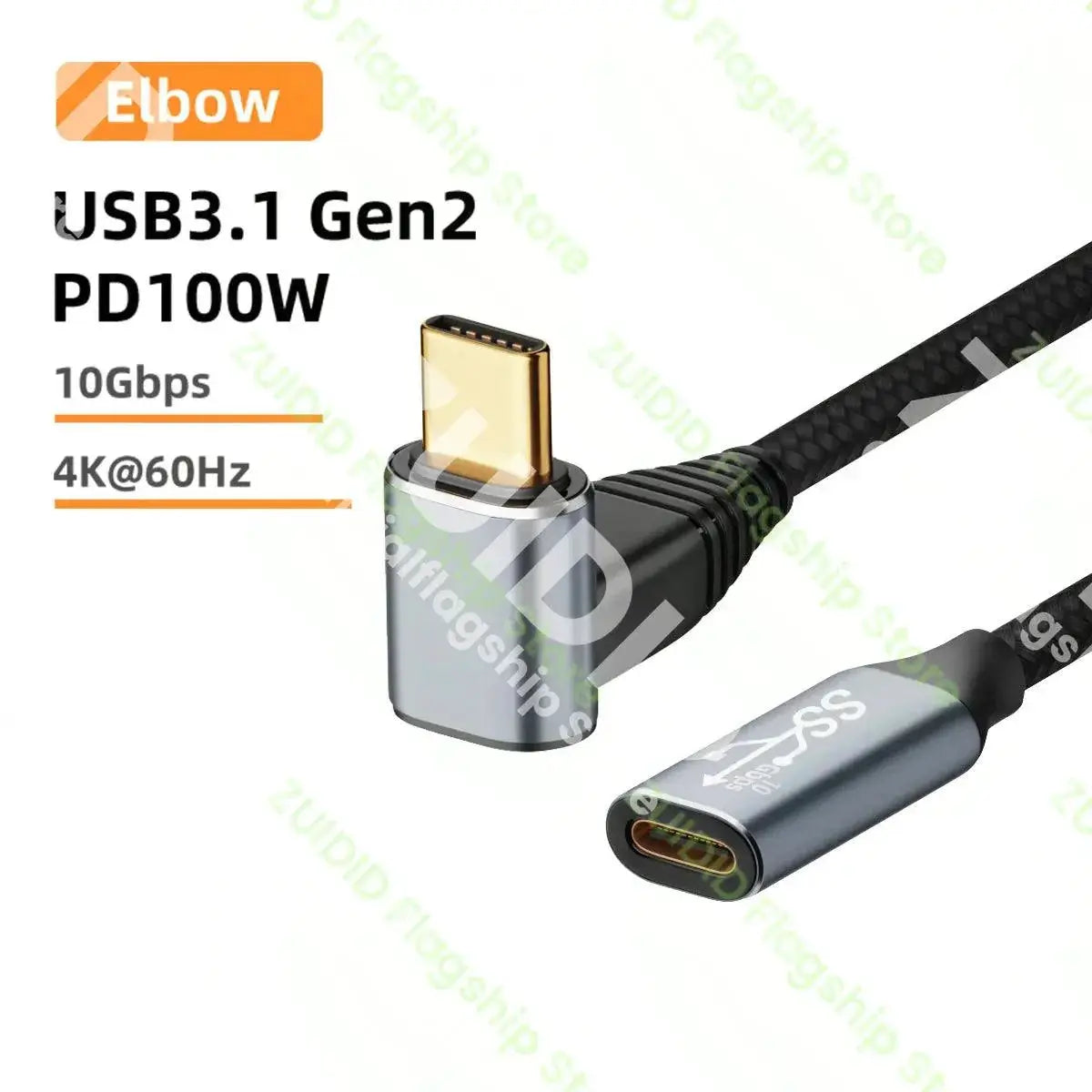 USB C PD Fast Charging Extension Cable for 4K Video