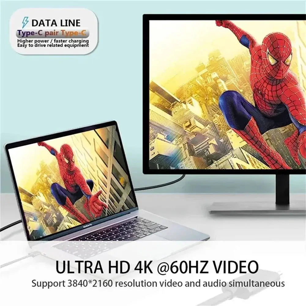 USB C PD Fast Charging Extension Cable for 4K Video