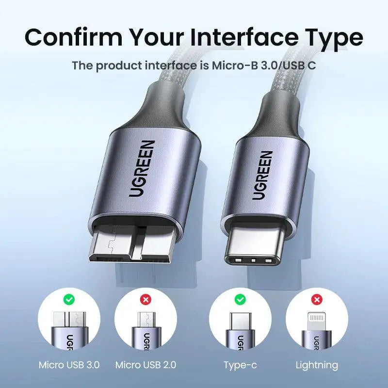 USB C To Micro B Cable High Speed Sync For MacBook