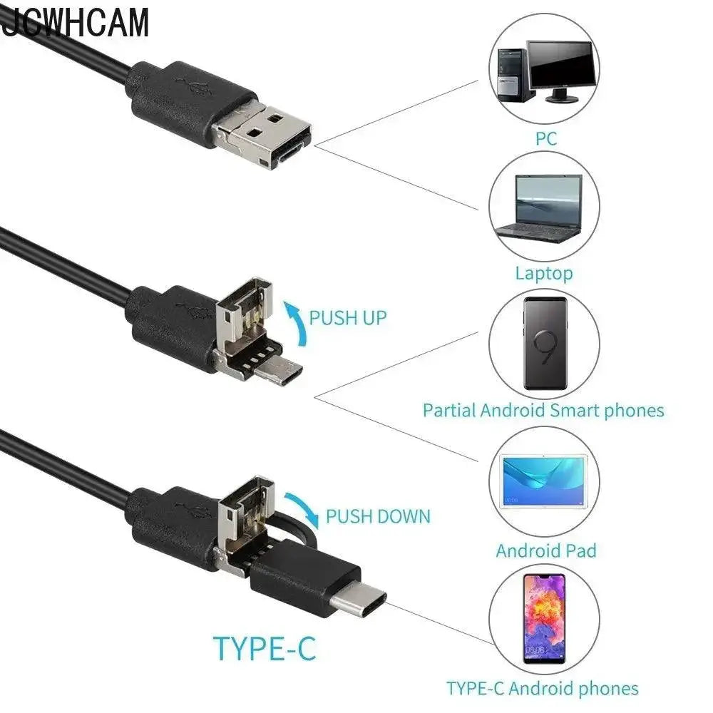 USB Endoscope Camera Waterproof Borescope LED Lights 1080P