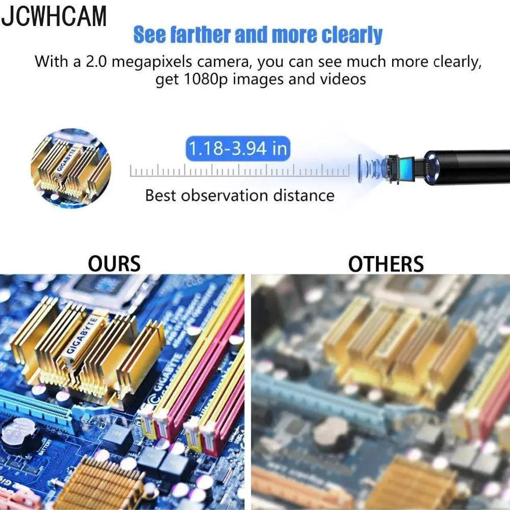 USB Endoscope Camera Waterproof Borescope LED Lights 1080P