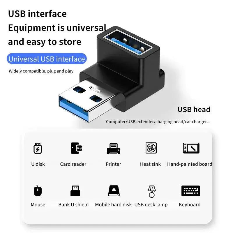 USB Extension Adapter With Right Angled Elbow Design