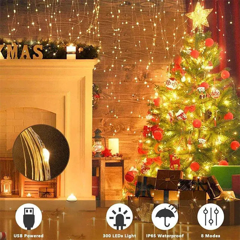 USB Fairy Curtain Lights 8 Modes For Home And Garden Decor