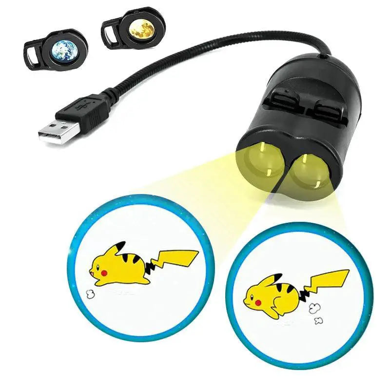 USB Galaxy Projector Lamp Double Lens Night Light Decor