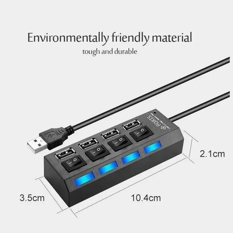 USB Hub Multiport Splitter For Expanded Connectivity