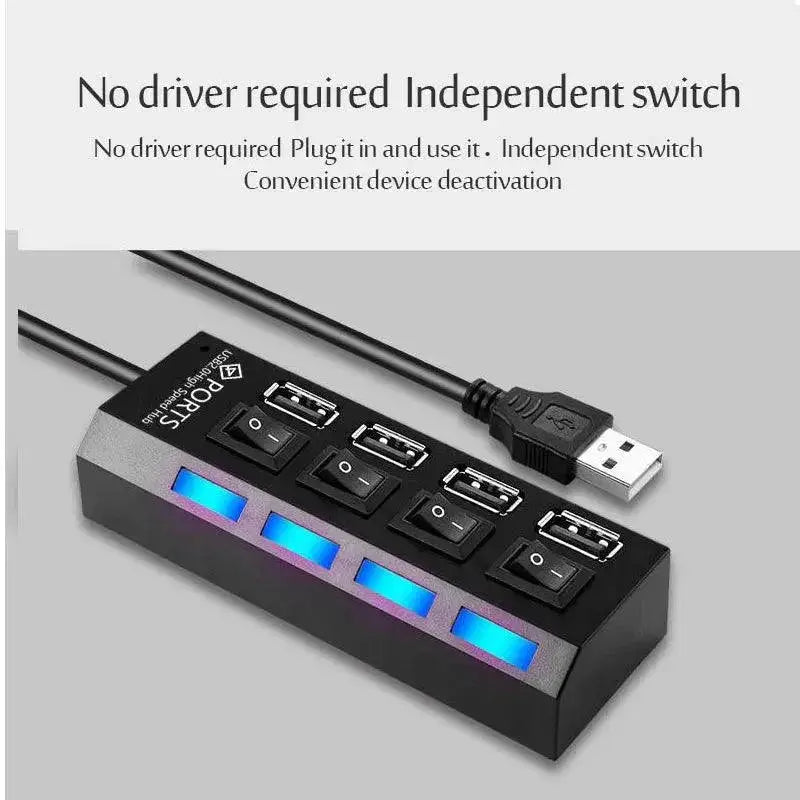 USB Hub Multiport Splitter For Expanded Connectivity
