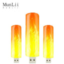 USB LED Atmosphere Light Flame Flashing Candle Lamp
