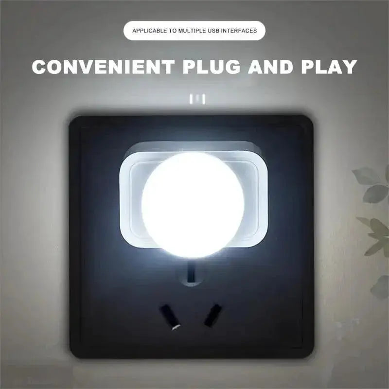 USB Night Light Mini LED USB Plug Lamp Power Bank Compact