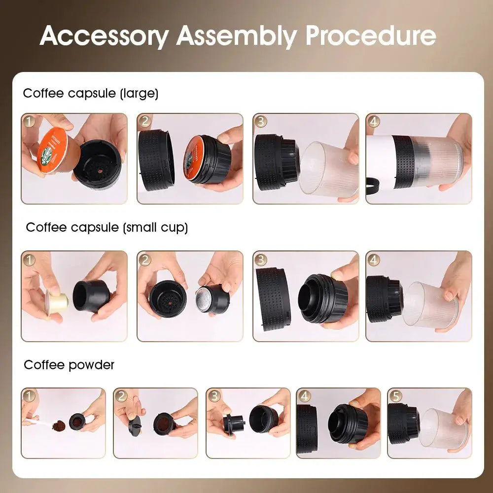 USB Portable Espresso Machine 3 In 1 Coffee Maker For Travel