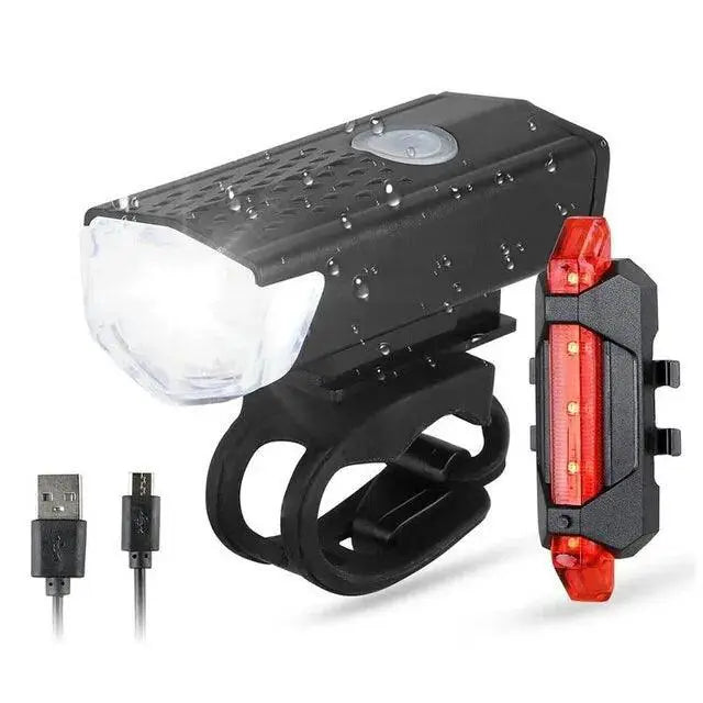 USB Rechargeable Bike Light Set For Night Visibility