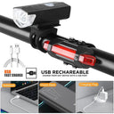 USB Rechargeable Bike Light Set for Ultimate Night Safety