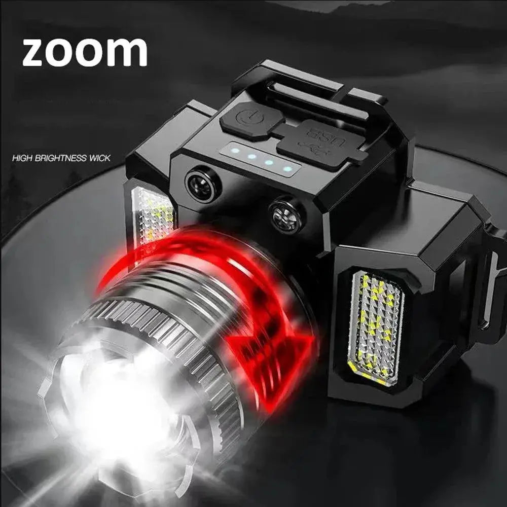 USB Rechargeable Headlamp 2000mAh Super Bright LED Light