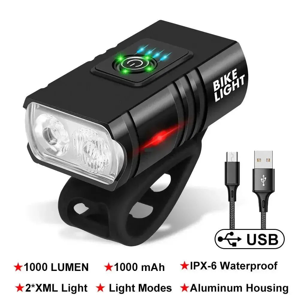 USB Rechargeable LED Bike Light Waterproof Versatile Battery