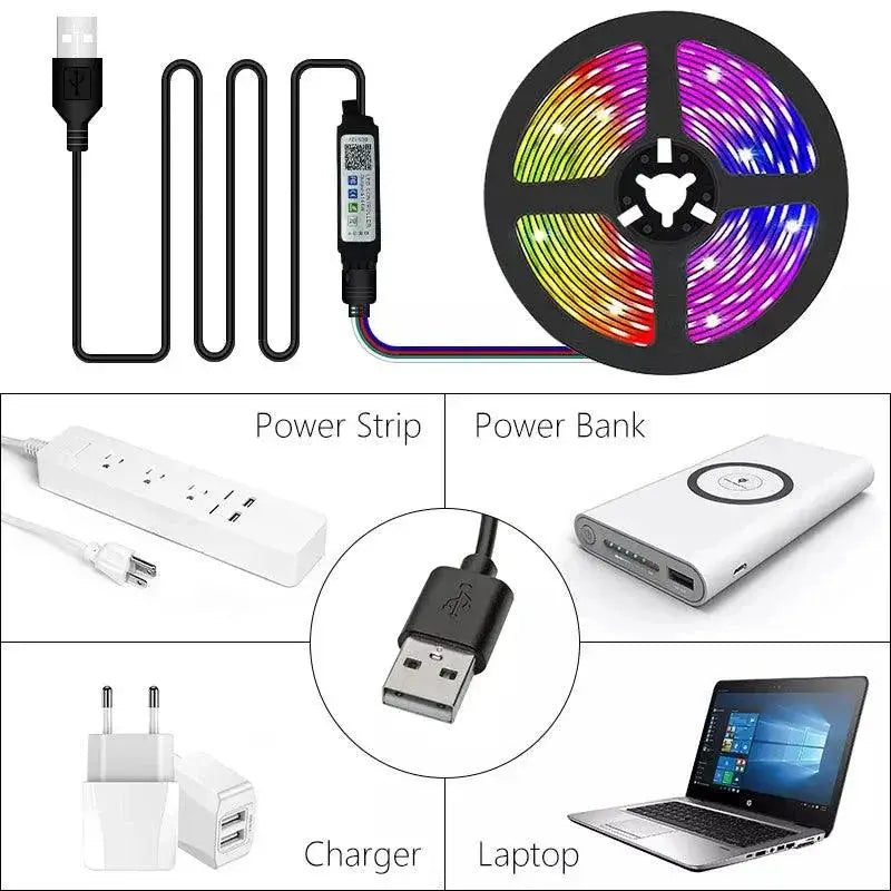 USB RGB Bluetooth LED Strip Lights for TV and Desktop
