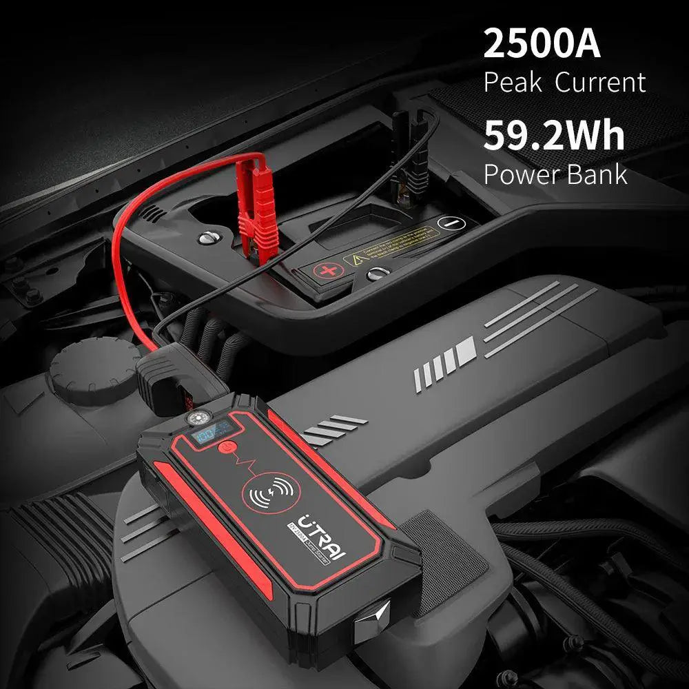 2500A Portable Jump Starter With Wireless Charging Power