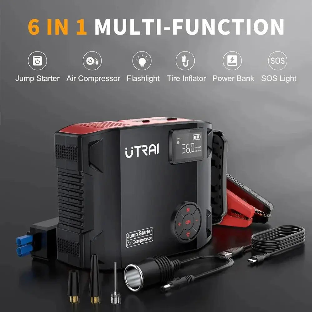 UTRAI 4 - In - 1 Emergency Air Pump And Jump Starter Device