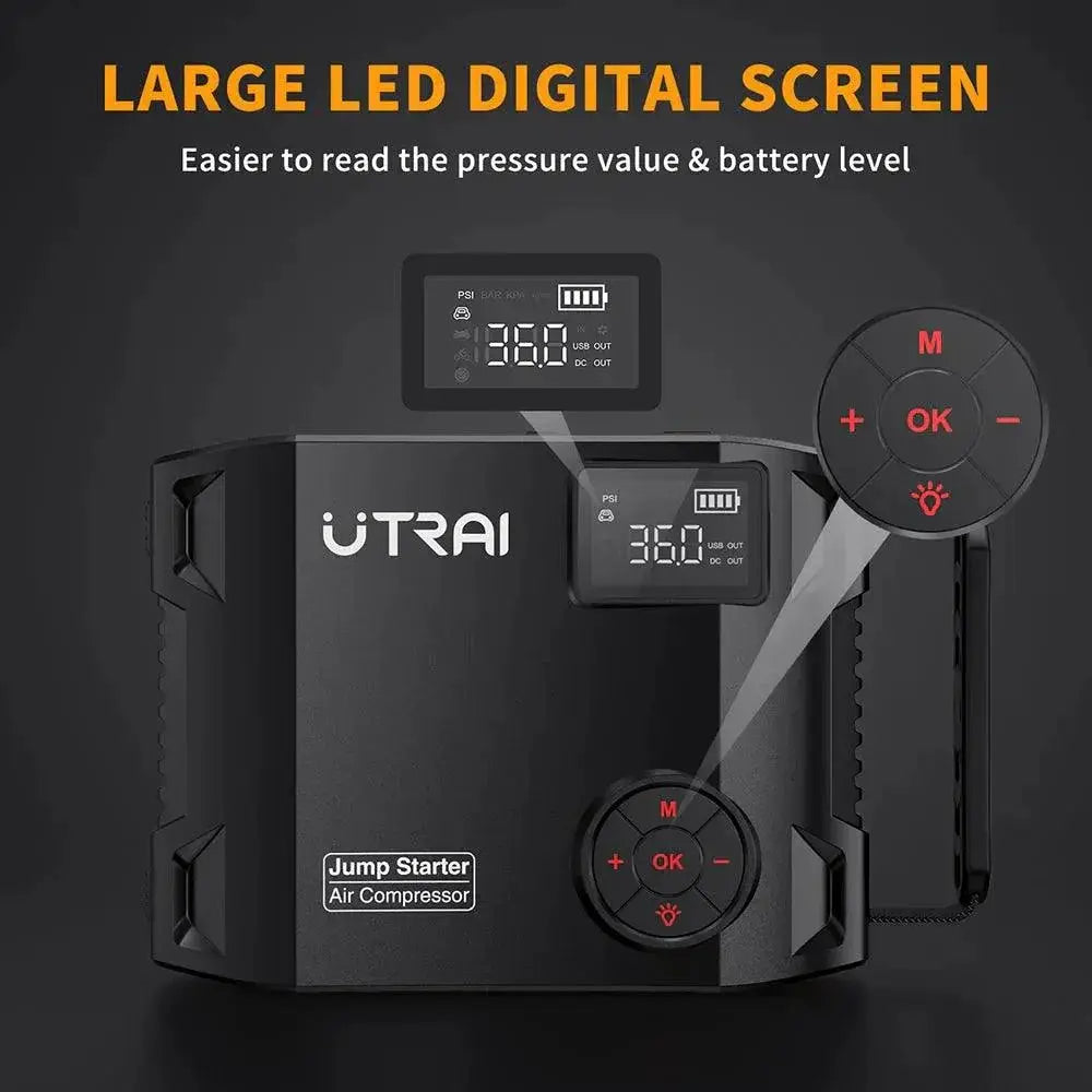 UTRAI 4 - In - 1 Emergency Air Pump And Jump Starter Device