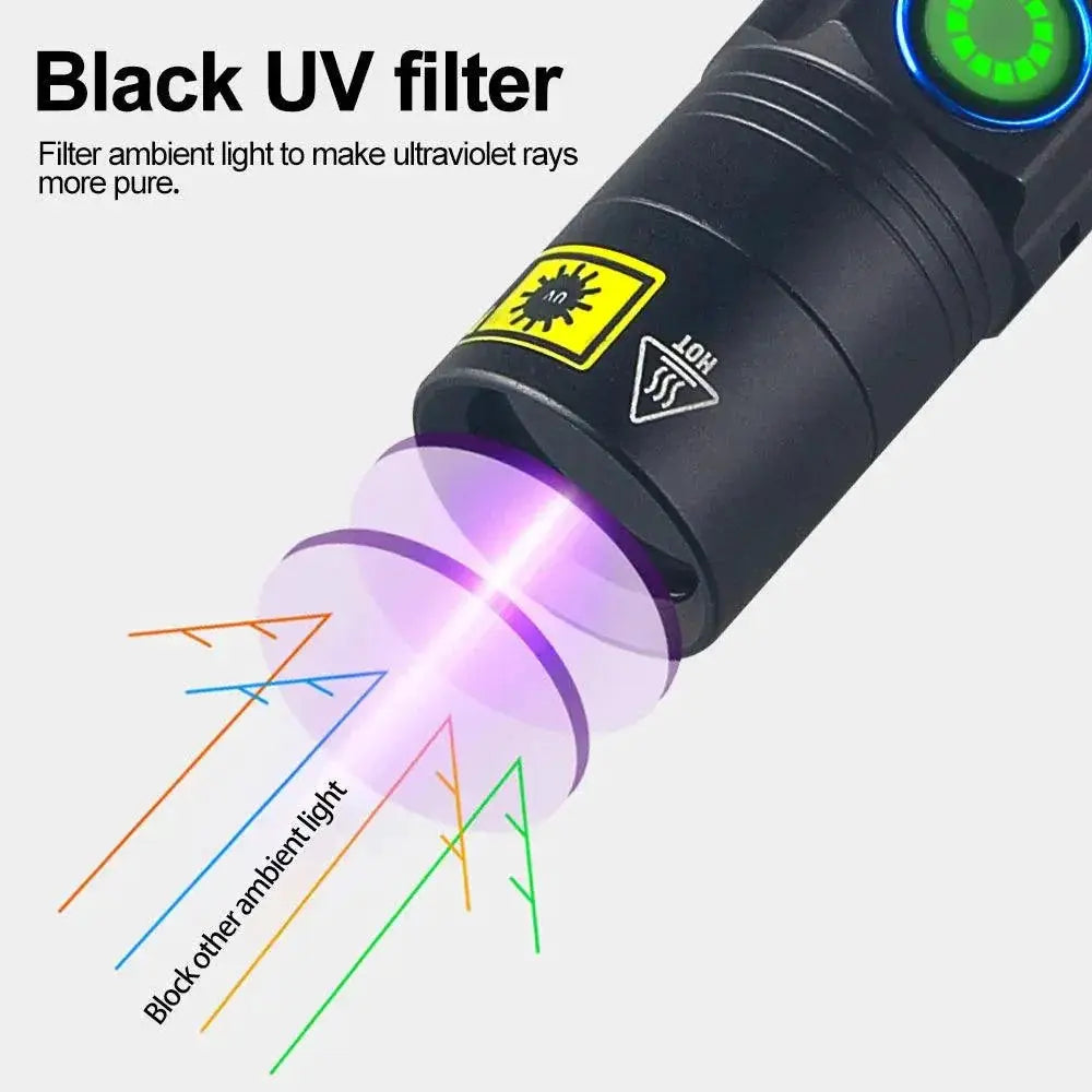 Rechargeable UV Flashlight Blacklight Pet Urine Detection